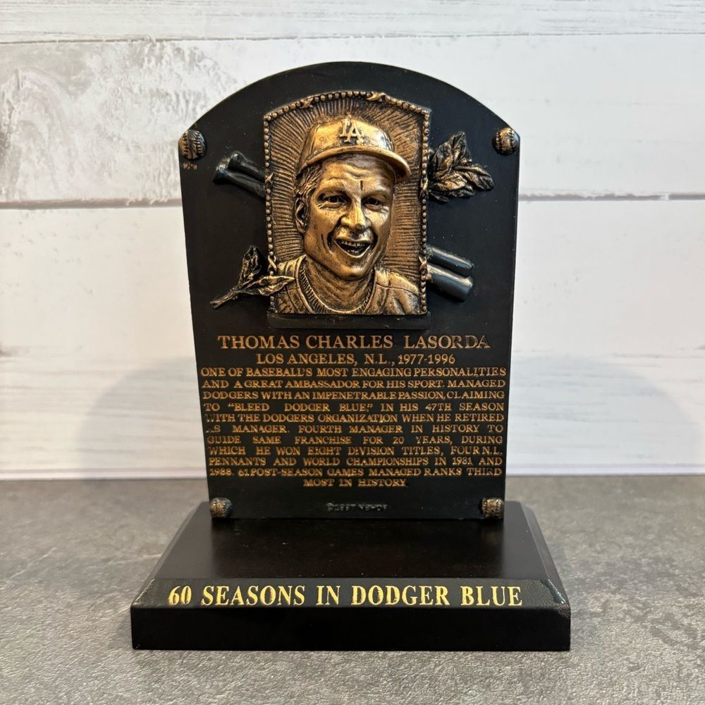 SGA Los Angeles Dodgers Tommy Lasorda Hall of Fame Mini Plaque